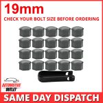 20PCS 19mm WHEEL NUT BOLT COVER CAPS, GREY FOR VW BMW MERCEDES, UNIVERSAL ITEM