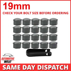 20PCS 19mm WHEEL NUT BOLT COVER CAPS, GREY FOR VW BMW MERCEDES, UNIVERSAL ITEM