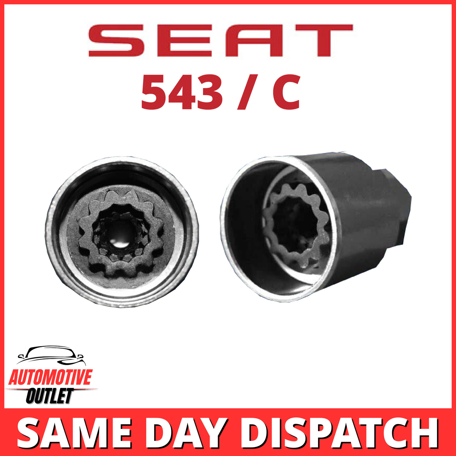 543 / C MASTER LOCKING 17mm WHEEL SECURITY NUT KEY BOLT SOCKET REMOVER FOR SEAT