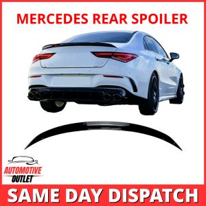 REAR BOOT SPOILER LIP TRUNK ABS WING GLOSS BLACK FOR MERCEDES CLA C118 2019-2023