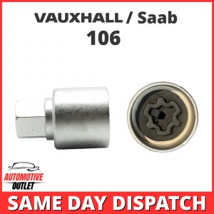 MASTER LOCKING WHEEL SECURITY NUT BOLT REMOVER KEY 106 FER1712 FOR VAUXHALL SAAB