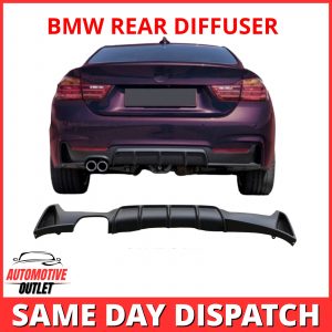 M SPORT MATTE BLACK TWIN EXHAUST REAR DIFFUSER VALANCE FOR BMW 4-SERIES F32 F33+