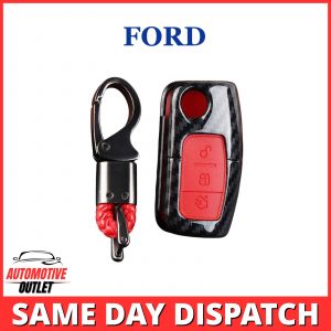 KEY REMOTE FOB COVER FORD CARBON FIBRE RED FOR FORD FIESTA MONDEO FOCUS KA CMAX
