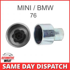 LOCKING WHEEL NUT MASTER BOLT SECURITY KEY NUMBER 76, 17mm SOCKET FOR MINI