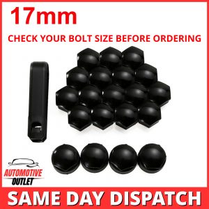 20x17mm GLOSS BLACK WHEEL NUT COVERS FOR TOYOTA GT86 NOAH PRIUS AQUA AYGO CAMRY